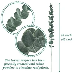 Tiyard 12pcs Eucalyptus Stems 18" Tall Artificial Eucalyptus Leaves Greenery Decor Faux Eucalyptus Real Touch For Wedding Bouquet Centerpiece Home Decor -Nearly Natural Store 51YD0BGrjdL