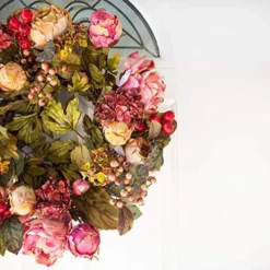 Artificial Peony Hydrangea Wreath -Nearly Natural Store 51YXHuXlVUL