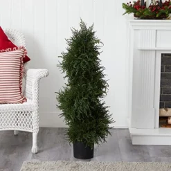 Nearly Natural 5915 Cedar Spiral Topiary With Lights, 43-Inch, Green -Nearly Natural Store 51Yu99QGJdL