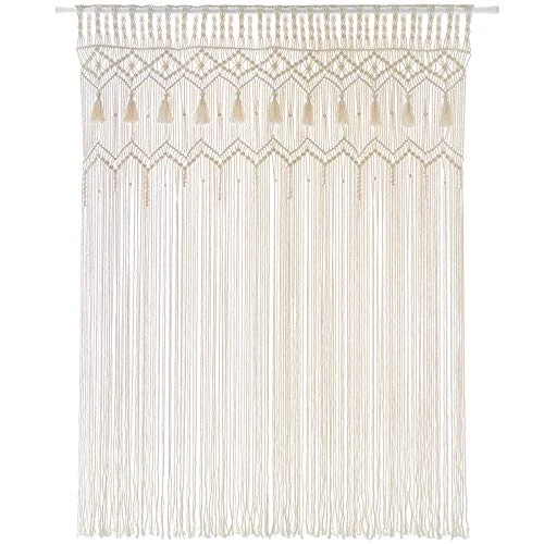 Mkono Macrame Curtain Large Boho Woven Wall Hanging Window Curtains Handmade Bohemian Decor For Window Doorway Closet Wedding Backdrop Arch Bedroom Living Room Apartment, 51''W X 70''L 1 Mkono Macrame Curtain Large Boho Woven Wall Hanging Window Curtains Handmade Bohemian Decor For Window Doorway Closet Wedding Backdrop Arch Bedroom Living Room Apartment, 51''W X 70''L