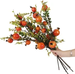 JD ARTIFICIAL PLANTS 4PCS 26 Inch Artificial Pomegranate Branches Fake Greenery Plants For Home Décor Office Restaurant Wedding Garden Patio Shop Window Photography Props(2pcs Red&2pcs Orange) -Nearly Natural Store 51avcnv0xL. AC