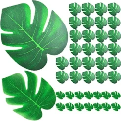 92pcs Palm Leaves Artificial Plant Kit Fake Leaves Jungle Party Decorations Monstera Deliciosa Faux Palm Fronds Tropical Plants Greenery Hawaiian Luau Party Supplies Wedding Decor Beach Theme -Nearly Natural Store 51bLlrkNSsL. AC
