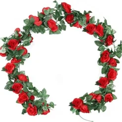 Der Rose 2 Pack 13Ft Artificial Eucalyptus Flower Garland With Fake Rose Flower Vine Seeded Eucalyptus Leaves Greenery Garland For Wedding Table Runner Backdrop Party Centerpiece Room Decor (White) -Nearly Natural Store 51bajSicrkL. AC