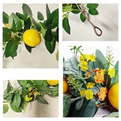 BWOLE 6 Feet Artificial Lemon Garland Spring Fruit Garland With Lemons Artificial Lemon Vine Garland For Front Door Home Kitchen Party Wedding Decor -Nearly Natural Store 51dQaOP72PL