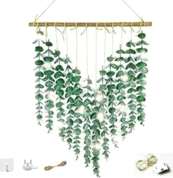 HYUZO Hanging Eucalyptus Boho Wall Decor Large Bedroom Eucalyptus Garland Artificial Eucalyptus Greenery Farmhouse Rustic Wall Hanging Fake Plants Leaves 5.6 Feet For Bathroom Living Room Decorations -Nearly Natural Store 51fTgwn7nL. AC