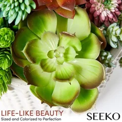 Seeko Artificial Succulents (14 Pack) - Premium Succulent Plants Artificial - Realistic Faux Succulents - Unpotted Textured Fake Succulents Decor For DIY - Fake Plants -Nearly Natural Store 51gAZbytAML