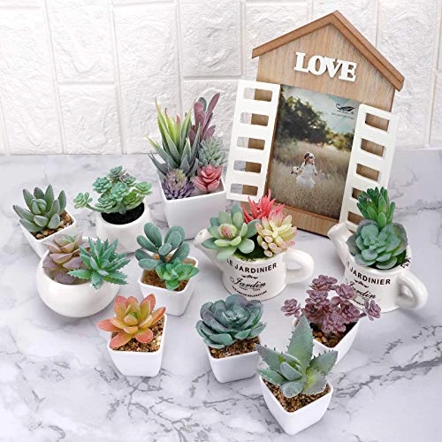CEWOR 20pcs Artificial Flocked Succulents Mini Fake Succulent Plants Faux Premium Decor For DIY Crafting Home Floral Wall Garden Arrangement Office Decoration (Unpotted) 3 CEWOR 20pcs Artificial Flocked Succulents Mini Fake Succulent Plants Faux Premium Decor For DIY Crafting Home Floral Wall Garden Arrangement Office Decoration (Unpotted) - Image 3
