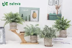 JC Nateva Small Fake Plants Mini Potted Artificial Plants Indoor For Home Office Farmhouse Kitchen Bathroom Table Decor -Nearly Natural Store 51h0WoPVabL