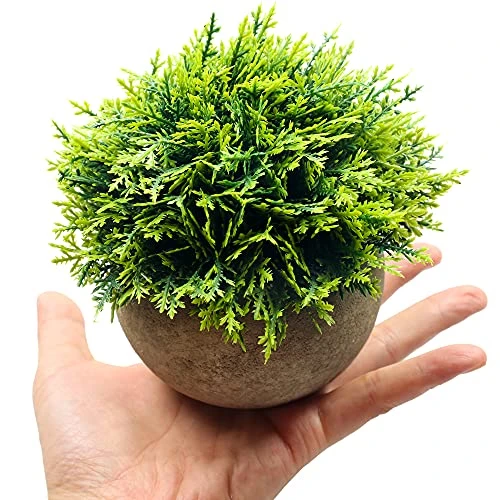 Svenee Mini Fake Cypress Cedar Plants For Bathroom Home Office Desk Decor, Small Artificial Faux Greenery For Farmhouse Decorations (Potted Plants) (2) 2 Svenee Mini Fake Cypress Cedar Plants For Bathroom Home Office Desk Decor, Small Artificial Faux Greenery For Farmhouse Decorations (Potted Plants) (2) - Image 2