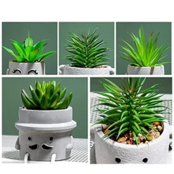 Lavenor Artificial Potted Plant Fake Succulent Plant Cute Hanging Leg Emotional Cement Potted Succulents Decor For Desk Shelf Bedroom Living Room And Office Decoration(Type A + Type C) -Nearly Natural Store 51i5E8cTbOL