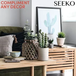 SEEKO Fake Cactus For Home Décor 11" - Artificial Faux Cactus For Southwest, Office, Desk, Shelf - Indoor Fake Plants - White Décor Accents - Modern Farmhouse Decor  -Nearly Natural Store 51ibqovVQZL