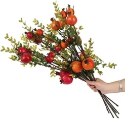 JD ARTIFICIAL PLANTS 4PCS 26 Inch Artificial Pomegranate Branches Fake Greenery Plants For Home Décor Office Restaurant Wedding Garden Patio Shop Window Photography Props(2pcs Red&2pcs Orange) -Nearly Natural Store 51jw tR1ycL. AC