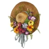 Nearly Natural 4587 Mixed Flower Hat Wreath,18"
