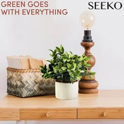 Seeko Fake Plants For Home Décor, Shelf, Office, Bathroom, Laundry Room - Artificial Plants For Home Décor Indoor, Faux Plants - Ceramic Potted Farmhouse Decor -Nearly Natural Store 51l4lZmdkeL
