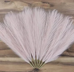 Efolki 7 PCS Artificial Faux Pampas Grass Farmhouse Boho Decor 17" Small-tall Pompous Grass,bedroom Living Room Decor,kitchen Home Office Decor, Vase Filler Fake Grass Flowers Plants,fall Spring Decor