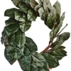 Nearly Natural Magnolia Leaf Wreath, 24", Green
