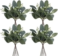 DEEMEI 22pcs Artificial Eucalyptus Stems Bulk Silver Dollar Leaves Eucalyptus Branches Greenery Decor(11.4" Tall) -Nearly Natural Store 51o3F2UNafL. AC