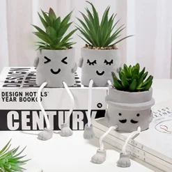 Creative Succulent Plants Potted, Mini Artificial Decorative Potted Plants With Grey Pots - Set Of 3 11 Creative Succulent Plants Potted, Mini Artificial Decorative Potted Plants With Grey Pots - Set Of 3 -Nearly Natural Store 51o72VZIE8L