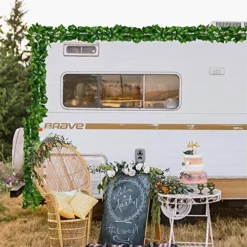 CQURE 24 Pack 168Ft Artificial Ivy Fake Vines,Ivy Garland Greenery Garland Fake Hanging Plants Vines Aesthetic Green Leaves For Bedroom Wedding Party Garden Wall Room Decor -Nearly Natural Store 51oXzcrYs7L