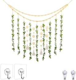 HYUZO Hanging Eucalyptus Boho Wall Decor Large Bedroom Eucalyptus Garland Artificial Eucalyptus Greenery Farmhouse Rustic Wall Hanging Fake Plants Leaves 5.6 Feet For Bathroom Living Room Decorations -Nearly Natural Store 51oh8iRXd0L. AC