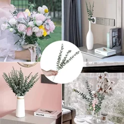 24pcs Eucalyptus Stems Decor 18" Tall Artificial Eucalyptuses Leaves Real Touch Faux Flower Greenery Branches Bulk For Home Office Centerpiece Floral Arrangement Farmhouse Wedding Bouquet Decoration -Nearly Natural Store 51qoUcpCVEL