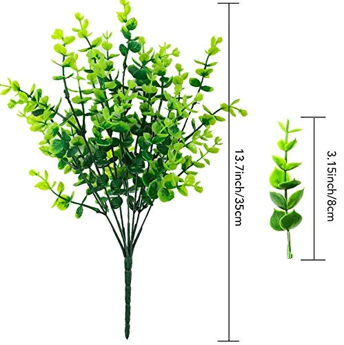 CEWOR 8pcs Artificial Greenery Plants Outdoor UV Resistant Fake Plastic Boxwood Shrubs Grass Stems For Home Wedding Courtyard Indoor And Outside Garden Porch Patio Window Box Farmhouse Decoration 2 CEWOR 8pcs Artificial Greenery Plants Outdoor UV Resistant Fake Plastic Boxwood Shrubs Grass Stems For Home Wedding Courtyard Indoor And Outside Garden Porch Patio Window Box Farmhouse Decoration - Image 2