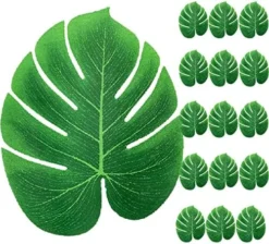 92pcs Palm Leaves Artificial Plant Kit Fake Leaves Jungle Party Decorations Monstera Deliciosa Faux Palm Fronds Tropical Plants Greenery Hawaiian Luau Party Supplies Wedding Decor Beach Theme -Nearly Natural Store 51tj rBsFRL. AC