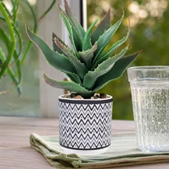 Set Of 3 Assorted Small Potted Plants Fake Eucalyptus Boxwood Plants Aloe Succulent Plant In Black And White Geometric Pots For Table Centerpiece Windowsill Shelf Indoor Outdoor Garden Greenery Decor 9 Set Of 3 Assorted Small Potted Plants Fake Eucalyptus Boxwood Plants Aloe Succulent Plant In Black And White Geometric Pots For Table Centerpiece Windowsill Shelf Indoor Outdoor Garden Greenery Decor -Nearly Natural Store 51u4xD2LDsL