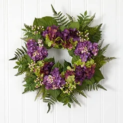 Nearly Natural 4230 24" Hydrangea Berry Wreath Purple 9 Nearly Natural 4230 24" Hydrangea Berry Wreath Purple -Nearly Natural Store 51vFJL4nCtL