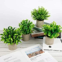CEWOR Artificial Potted Plants, Mini Fake Plant Greenery Decoration For Barhroom Shelf Home Office Desk Table Indoor Decor, 4 Pack -Nearly Natural Store 51vGxFhhugL