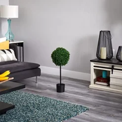 Nearly Natural Artificial UV Resistant 2.5â€™ Boxwood Ball Topiary Tree (Indoor/Outdoor), Green,12"D X 12"W X 2.5'H -Nearly Natural Store 51vXMh6VrnL