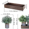 Set Of 3 Mini Potted Plants Arrangement Faux Boxwood Eucalyptus Rosemary Plants In Rustic Galvanized Metal Pots With Rectangle Wood Box For Farmhouse Table Centerpiece Mantel Kitchen Greenery Decor