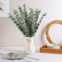 24pcs Eucalyptus Stems Decor, Real Touch Fake Eucalyptus For Flower Arrangements, Artificial Eucalyptus Leaves Faux Greenery Branches Bulk For Home Office Centerpiece Wedding Bouquet Decoration -Nearly Natural Store 51yXTPyxlmL