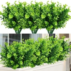 TEMCHY 24 Bundles Outdoor Artificial Boxwood Stems Faux Plants Shrubs, Fake UV Resistant Greenery Foliage Spring For Farmhouse, Home, Garden, Office, Patio, Wedding Decor -Nearly Natural Store 611oJgAF5VL. AC