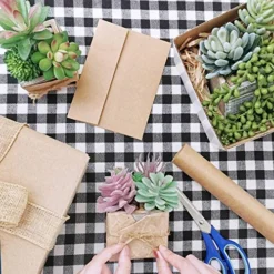 Set Of 3 Assorted Small Potted Succulents Plants Decoration Assorted Green Fake Succulents Plants In Rustic Wooden Pots For Home Living Room Bathroom Table Shelf Windowsill Office Desk Indoor Decor -Nearly Natural Store 614SJWkvwkL