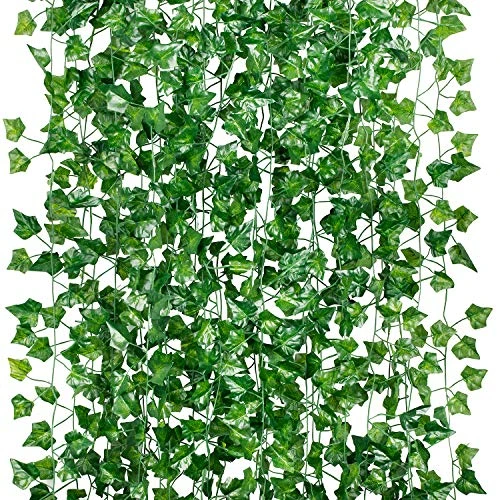 GPARK 84ft 12 Pack / 82 Inch, Artificial Ivy Garland Fake Leaf Plants Vine, Hanging Leaves Garlands For Wedding Party Garden Kitchen Outdoor Greenery Wall Decor Green 1 GPARK 84ft 12 Pack / 82 Inch, Artificial Ivy Garland Fake Leaf Plants Vine, Hanging Leaves Garlands For Wedding Party Garden Kitchen Outdoor Greenery Wall Decor Green