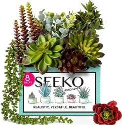 Seeko Artificial Succulents (14 Pack) - Premium Succulent Plants Artificial - Realistic Faux Succulents - Unpotted Textured Fake Succulents Decor For DIY - Fake Plants -Nearly Natural Store 61Oa0CrjziL. AC