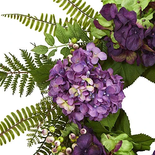 Nearly Natural 4230 24" Hydrangea Berry Wreath Purple 2 Nearly Natural 4230 24" Hydrangea Berry Wreath Purple - Image 2