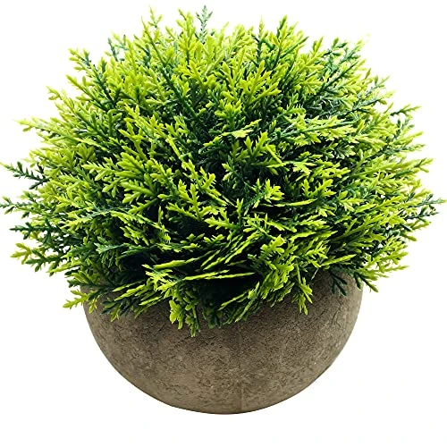 Svenee Mini Fake Cypress Cedar Plants For Bathroom Home Office Desk Decor, Small Artificial Faux Greenery For Farmhouse Decorations (Potted Plants) (2) 4 Svenee Mini Fake Cypress Cedar Plants For Bathroom Home Office Desk Decor, Small Artificial Faux Greenery For Farmhouse Decorations (Potted Plants) (2) - Image 4