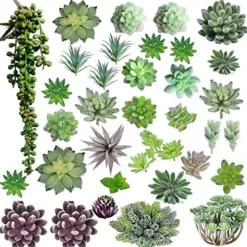 Thatswut - 35 Pack Bulk Large Assorted Realistic Artificial Faux Succulents Aloe Plants Realistic Fake Succulent Plants, Largest Set Of Succulents -Nearly Natural Store 61nZGeglxCL